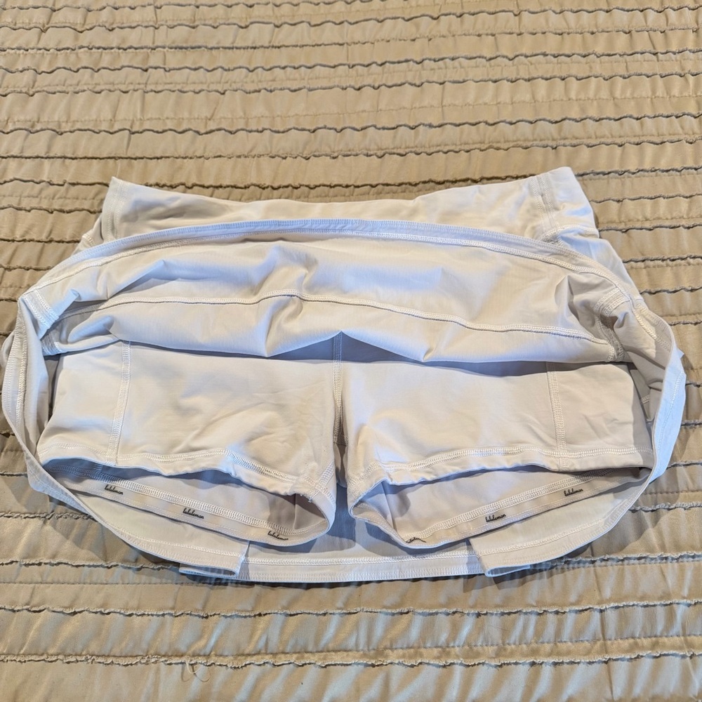 Lululemon Pace Rival Activewear Skirt Skort 12 White Light Grey W8846R - Picture 4 of 12